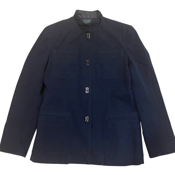 Ralph Lauren Equestrian Blazer 6 | Vintage Navy Jacket, Leather Trim Toggle Rare - Picture 4 of 9